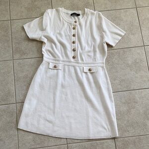 Chic Cream Button-Down Mini Dress